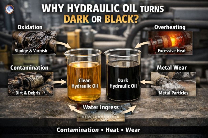 Why hydraulic oil turns dark or black?